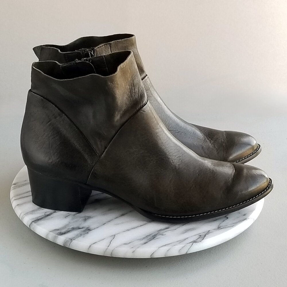 Paul Green Classic Ankle Boots Nelly US 10 Dark Brown Leather Luxury Bootie